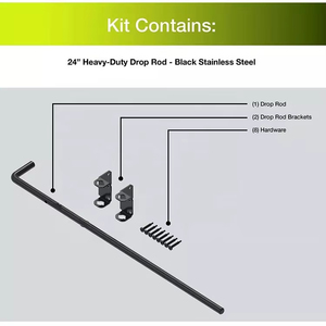 24 inch hiện đại nhiệm vụ nặng nề thép không gỉ mía Bolt Drop Rod Vinyl hàng rào cổng an ninh ngoài trời Vườn Sân cửa chốt khóa - Product Image 4