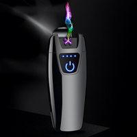 Briquet Électrique USB Multicolore à Double Arc Tactile en Métal, Coupe-Vent, avec Batterie Incluse – Offre Spéciale