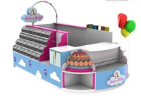 Présentoir de magasin de bonbons de style moderne Design d'intérieur Kiosque de bonbons colorés Centre commercial Stand de vente au détail de bonbons