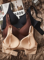 Bra Tanpa Kawat Wanita Grosir, Model U Plunge, Desain Laser Cut Bonding, Nyaman Tanpa Rasa, Mengangkat Tanpa Jejak, Seamless Wireless Bra untuk Wanita