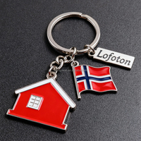 Llavero de Metal Ecológico con Logotipo Personalizado al por Mayor, Diseño de Dibujos Animados, Temática Ártica de Svalbard, Oso Polar, Luces del Norte, Regalos