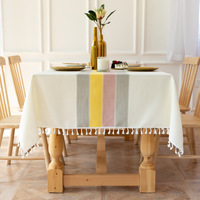 Nappe Moderne Simple en Lin/Coton Tissé, Imperméable et Écologique, Housse de Table Anti-Poussière pour la Maison, l'Hôtel et les Mariages