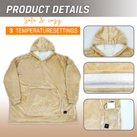 Luxuriöse Übergroße Beheizte Strick-Hoodie-Decke Superweiche Sherpa-Fleece Tragbare Wurfdecke für Bett und Sofa Maßgefertigte Faltbare Robuste Vier-Wege-Decke