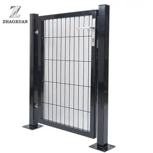 Wholesale Easily Installation Square Tubes Iron Panels Double Leaf Door Gate Designs Refined Farm Security Fencing Gate For Sale