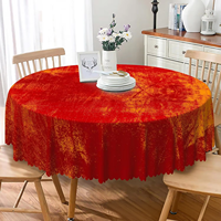Nappe ronde 100 % polyester imprimée style rustique pour la table de salle à manger et la table basse du salon, idéale pour l'automne et les fêtes de la récolte