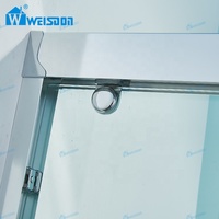Weisdon OEM ODM porte de douche coulissante en aluminium à cadre droit salle de douche en verre trempé