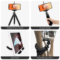 Mini trépied flexible pour smartphone, compatible avec GoPro Hero 14 13 12 11 10 9, DJI Osmo Action 6, Insta360 X5 et projecteur