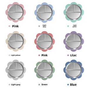 Plato de Silicona Antideslizante de Acero Inoxidable 304 para Bebés Recién Nacidos, Plato de Alimentación Portátil con División y Succión para Niños Pequeños - Product Image 4