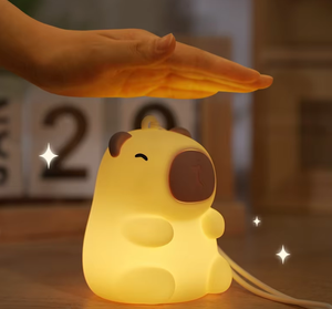 Mini Cute Capybara <b>LED</b> Silicone Night <b>Light</b> colorful RGB <b>usb</b> rechargeable bedroom lamp for Kids Room with pendant - Product Image 1