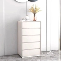 Tête de lit et pied de lit en cuir crème vintage avec rangement, personnalisable pour chambre et salon