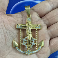 SN279 Pendentif Jésus en cristal serti de pierres, plaqué or, acier inoxydable, collier chaîne corde Hip Hop, bijoux unisexe pour fêtes et usage quotidien