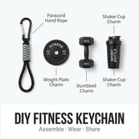 Porte-clés créatif de fitness DIY, pendentif haltère et barre de musculation, breloque de sac sportif, porte-clés pour couple, femmes, hommes, cadeau pour les amateurs de gym, vente en gros