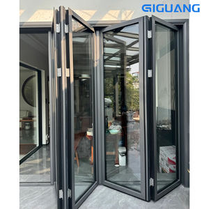 QIGUANG NFRC Portes pliantes extérieures en gros Portes pliantes modernes à rupture thermique en aluminium Double verre trempé Patio Bi Portes pliantes - Product Image 4