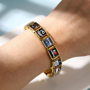 Wholesale Custom Trendy Christian Charm Sleep Themed Italian Stainless Steel Link 9mm Bracelet Fit DIY Jewelry Making Unisex - Product Image 2
