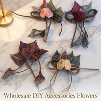 Fleurs en tissu 3D, bourgeons de roses en organza, fleurs en soie faites à la main, accessoires de bricolage, garnitures pour vêtements, embellissements artisanaux, guirlande