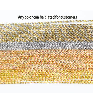 BMZ 2024 cadenas de cuerda de alta calidad 60*0,3 <span class=keywords><strong>cm</strong></span> Stock IP chapado en oro Real EE. UU. Color champán 24 pulgadas collares Unisex cuerda hombres - Product Image 3