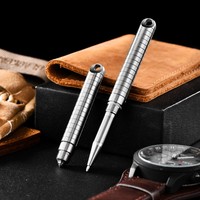 PioneerEDC Nouveau stylo tactique miniature en alliage de titane personnalisé argenté avec crochets en acier tungstène pour l'escalade et la rupture de verre