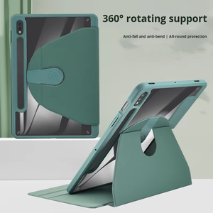 Custodia Protettiva per Tablet <span class=keywords><strong>Samsung</strong></span> <span class=keywords><strong>S9</strong></span> S8 A9 A9+ con Rotazione a 360 Gradi, Supporto Anti-Caduta in Pelle PU e Acrilico - Product Image 5