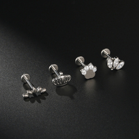 YW G23 titane 16G broche de poussée sans fil Labret Piercing pour les lèvres F136 oreille Cartilage Helix Tragus clou Piercing pour le corps