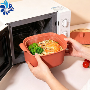 Cuiseur vapeur en silicone de qualité alimentaire avec couvercle, compatible micro-ondes, pour riz et légumes, ustensile de cuisine écologique - Product Image 2