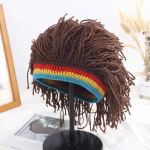 <span class=keywords><strong>Bonnet</strong></span> <span class=keywords><strong>Rasta</strong></span> Jamaïcain en Polyester Bottcoola avec Dreadlocks, Perruque et Barbe <span class=keywords><strong>Rasta</strong></span> Tricotées Hip Hop Amusantes pour Hommes et Femmes pour Halloween - Product Image 4
