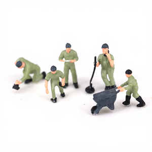 Figurines <span class=keywords><strong>miniatures</strong></span> de travailleurs ferroviaires à l'échelle 1:87, en plastique coloré, pour diorama de train et de table de sable, artisanat - Product Image 3