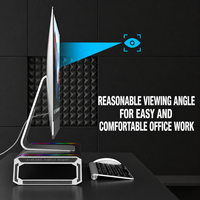 Support de moniteur d'ordinateur T1, support de bureau multifonctionnel avec base de rangement pliable