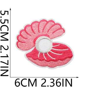 Patchs brodés thermocollants en feutre non tissé et fil de polyester, écologiques, sur le thème de la vie marine : Requin, Dauphin, Méduse, Petits poissons, Coquillage - Product Image 3