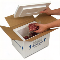 Boîte d'expédition isotherme en polystyrène, cartons réfrigérants en mousse blanche, emballage thermo-chiller en polystyrène pour la chaîne du froid des aliments surgelés