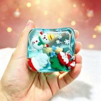 Jouets Squishy Transfrontaliers de Noël : Blocs Anti-Stress en Caoutchouc en Forme de Sucre de Malt et de Glaçons, Père Noël, à Rebond Lent