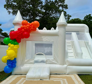 Castillo Inflable Blanco para Fiestas con <span class=keywords><strong>Piscina</strong></span> de Pelotas, Tobogán Acuático y <span class=keywords><strong>Piscina</strong></span> - Product Image 5
