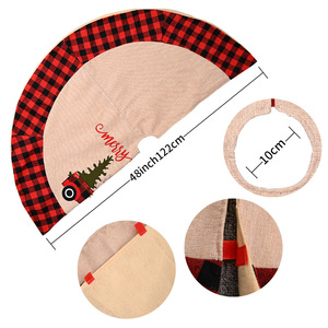 New Christmas decorations, Christmas <b>tree</b> skirts, plaid Christmas <b>tree</b> base decorations, <b>tree</b> aprons, <b>tree</b> garments. - Product Image 4