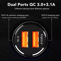 Pengisi Daya Mobil Mindpure 18W Dual USB QC 3.0 Adaptor Pengisian Cepat Universal Mini untuk Perangkat Seluler