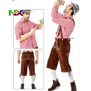 Costume de carnaval pour <span class=keywords><strong>homme</strong></span>, Oktoberfest, haut à bretelles, Lederhosen, chapeau, barman bavaro, cosplay, robe de fête fantaisie, robe d'Halloween, chemise - Product Image 6