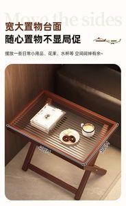 Home folding <b>table</b> portable living room <b>sofa</b> light and luxurious design <b>side</b> <b>table</b> vintage storage small coffee <b>table</b> - Product Image 3