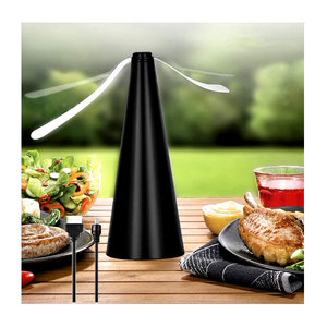 SJZ Piège à mouches portable pour pique-nique, restaurant intérieur, avec lame souple anti-mouches, fonction d'éloignement automatique des aliments, ventilateur à fruits suspendu - Product Image 1