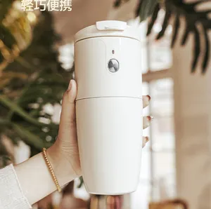 Taşınabilir kahve makinesi Espresso makinesi ofis için seyahat paslanmaz çelik vakum bardak LED ekran sıcaklık
