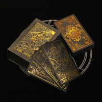 Cartes à jouer de haute qualité, luxe, feuille d'or, design personnalisé, couleurs vives, impression de jeu de cartes, cartes de tarot en gros