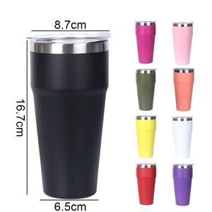 Custom logo 16 oz Double Wall Insulated Travel <b>Coffee</b> Mug Double Wall Thermo Cup 16oz Stainless Steel Stackable Tumbler with Lid - Product Image 3