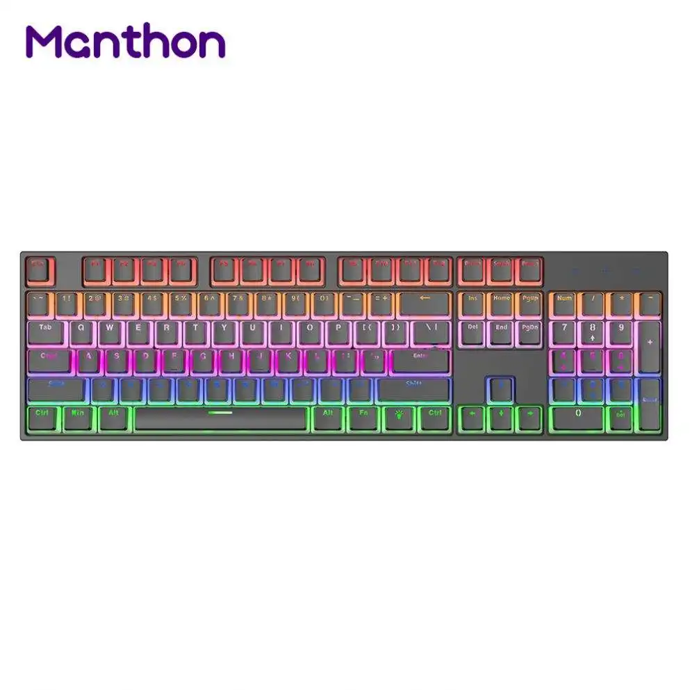 Teclado mecánico para juegos de ordenador, teclado inalámbrico de tamaño estándar, bonito Color rosa, 104 teclas