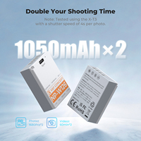 K&F Concept Cocok untuk Fujifilm X100VI, 2-Pack 1050mAh NP-W126 NP-W126S Baterai Kamera Isi Ulang Baterai Kamera Digital