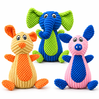 Jouets en peluche pour animaux de compagnie, jouets interactifs en velours côtelé en forme de cochon, éléphant, lapin, pour chien et chat, à jouer à la maison et en voyage