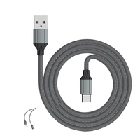 Kabel Data USB-C, untuk LDNIO LS441 1M pengisian cepat TPE kepang untuk ponsel Android IOS kustom kabel pengisian cepat untuk ponsel