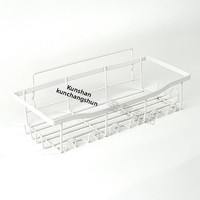 Ensemble de cinq étagères de salle de bain classiques en fer, sans perçage, avec panier de douche et panier d'angle drainant