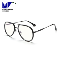 Lunettes optiques métalliques personnalisées OEM, taille 55-15-147, anti-lumière bleue, pour adultes unisexes, MOQ flexible (100 pièces)