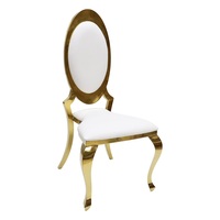 Meubles modernes de luxe en or pour banquet de mariage, chaises de table à manger en acier inoxydable pour l'extérieur et la maison Accents en métal doré