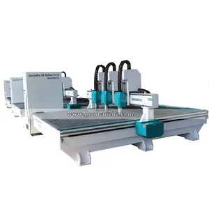 Hot Sale China GoodCut 3 Head Machine 4 Axis CNC Router Price with Aluminum T Slot Table