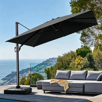 Parasol de jardin pliable coupe-vent, protection solaire et anti-pluie, type cantilever romain pour terrasse, fourni directement par l'usine