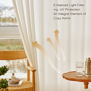 Cortinas deslizantes ZSHINE, superventas, personalizadas, Súper suaves, de Color liso, tela gruesa transparente, cortinas modernas de tul para el hogar - Product Image 4