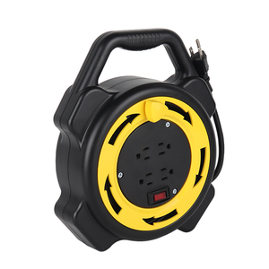 Tambour d'enrouleur de câble de type 4 voies 25m <span class=keywords><strong>50m</strong></span>, bobine d'extension de prise électrique avec protection des enfants et coupure thermique - Product Image 1